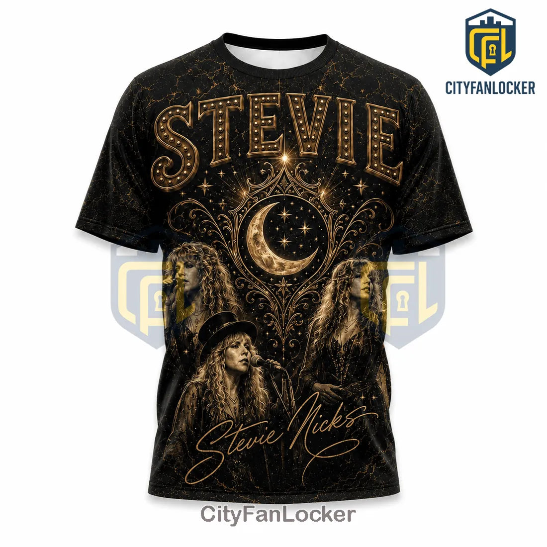 Stevie Nicks Enchantress Of Rock Moon Phases Black T-Shirt