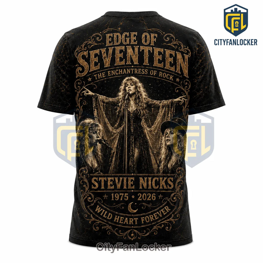 Stevie Nicks Enchantress Of Rock Moon Phases Black T-Shirt