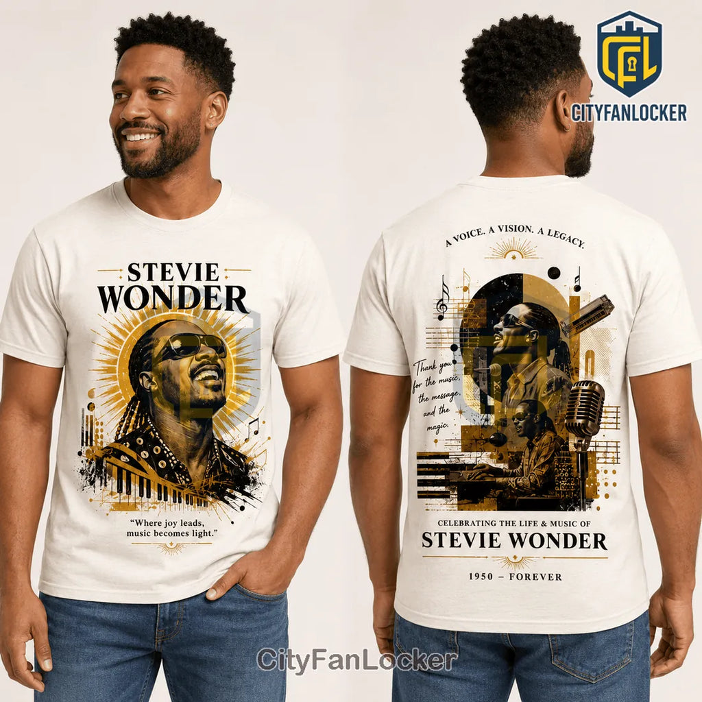 Stevie Wonder Vintage 2026 Portrait Off-White T-Shirt