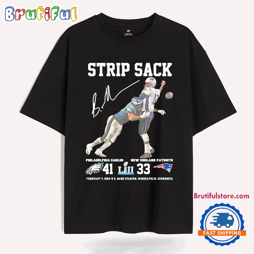 Strip Sack Graham Philadelphia Eagles 41 33 New England Patriots T Shirt