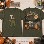 Styx Band Snoopy River of Ghostly Sound Olive Green T-Shirt