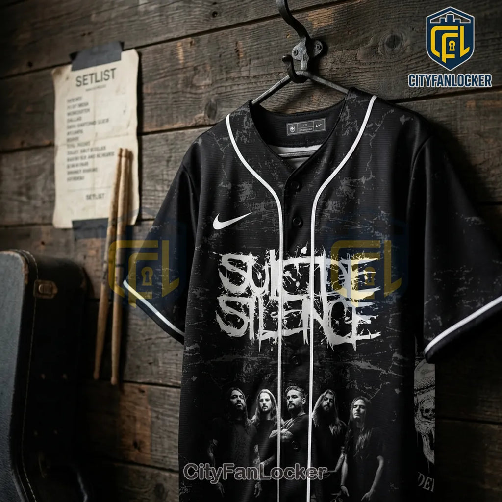 Suicide Silence Reminders of Hell Tour Black Baseball Jersey