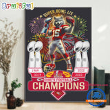 Super Bowl LIX 2024 2025 Champions Kansas City Chiefs Mascot Winner Wall Art Poster Canvas
