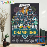 Super Bowl LIX 2024 2025 Champions Philadelphia Eagles Team Player Winner Wall Art Poster Canvas