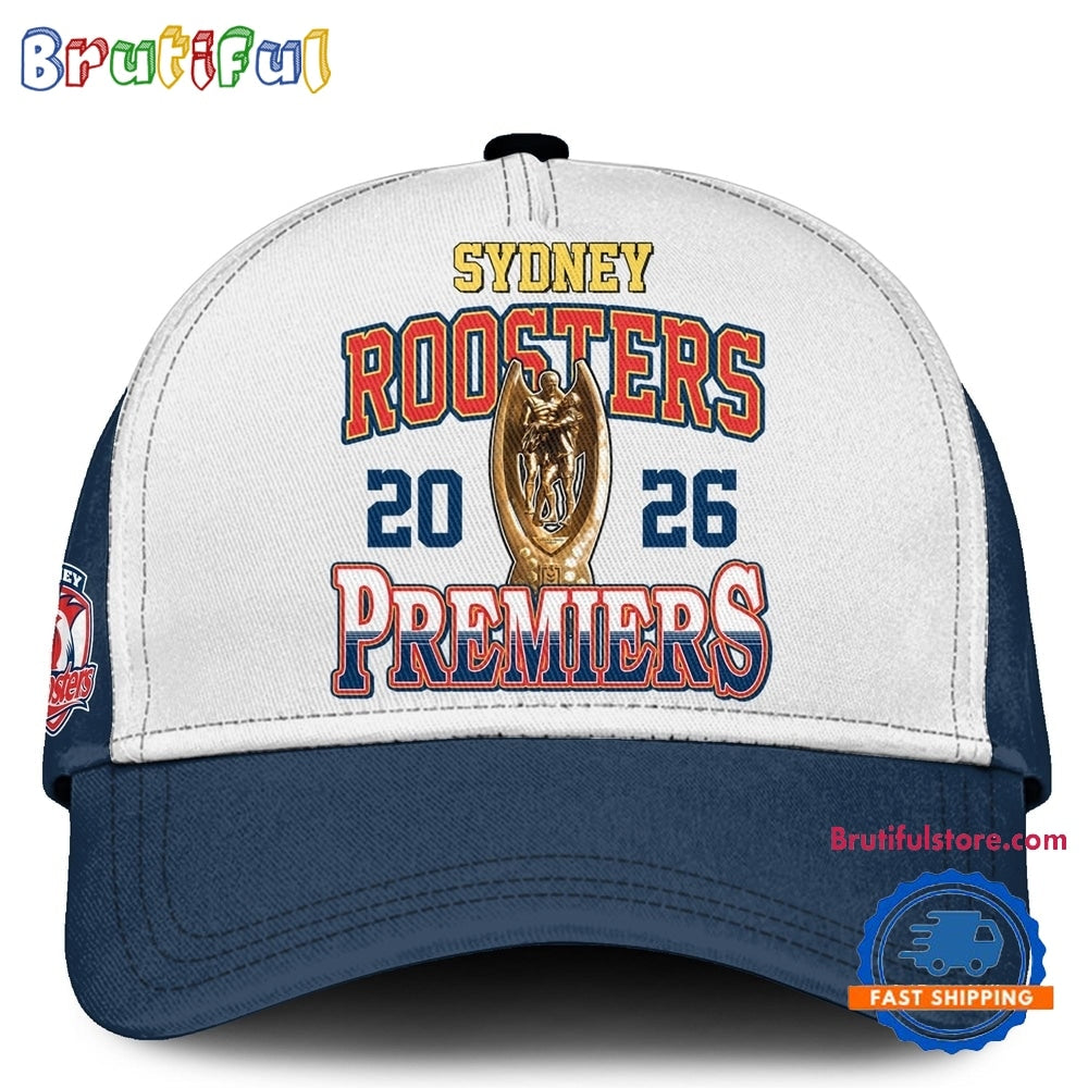 Sydney Roosters 2026 NRL Premiers Signature White Cap