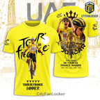 Tadej Pogacar 2026 Tour de France Champion Yellow Hoodie
