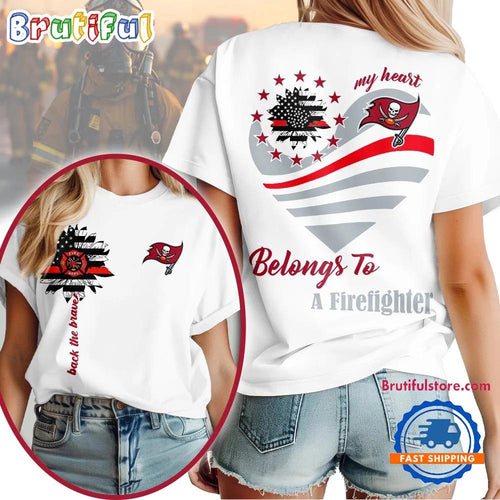Tampa Bay Buccaneers 2026 NFL My Heart Belongs To A Firefighter Unisex T Shirt