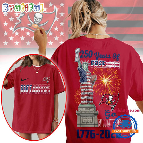 Tampa Bay Buccaneers 2026 NFL Statue Of Liberty 250th Anniversary Unisex 3D Shirt