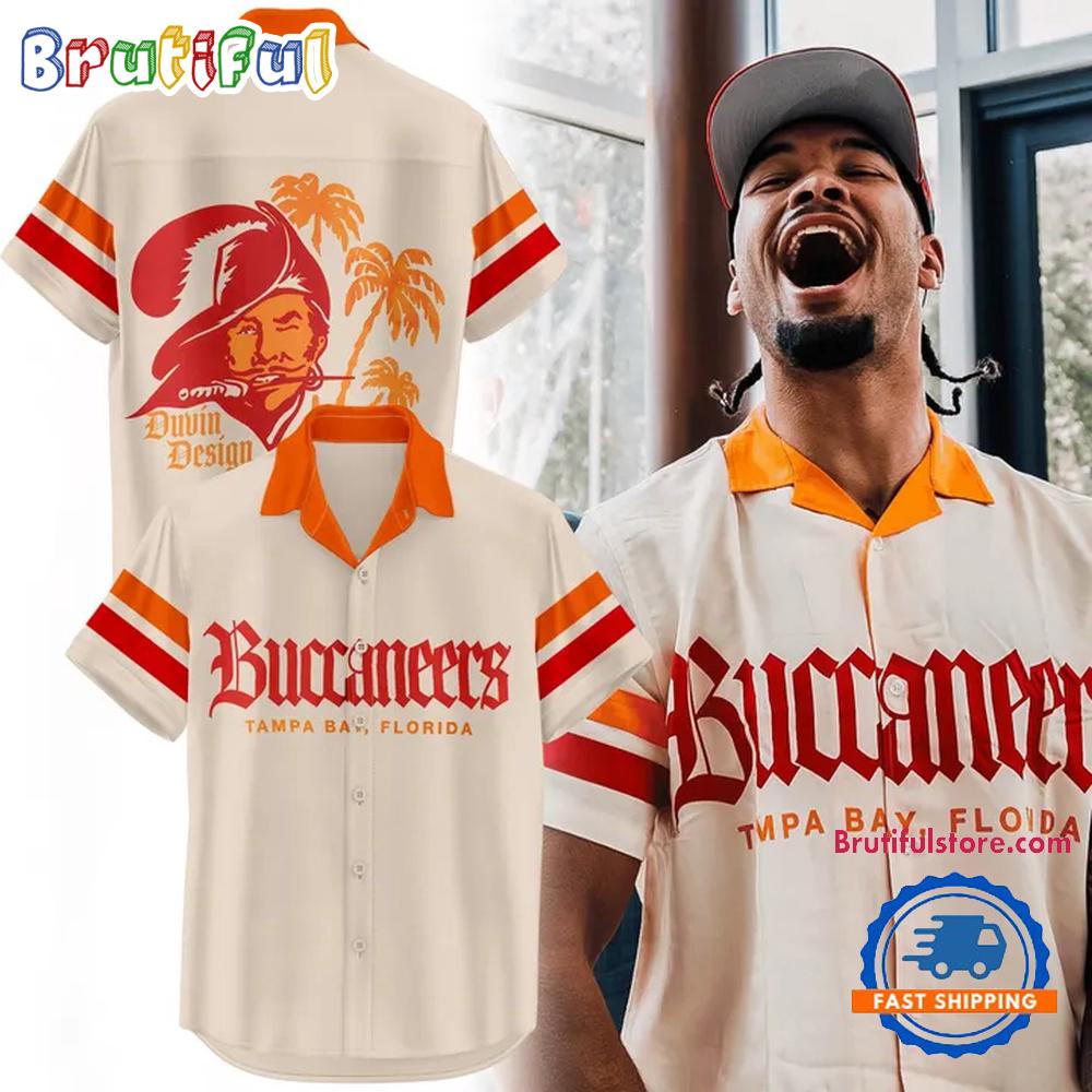 Tampa Bay Buccaneers Duvin Designs Black Cabana 2026 Summer Hawaiian Shirt