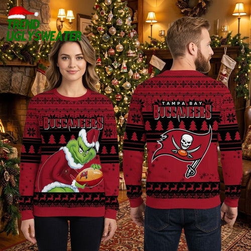 Tampa Bay Buccaneers Grinch Football Gift For Bucs Fans Ugly Christmas Sweater