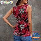 Tampa Bay Buccaneers Hibiscus Pattern Women’s V-Neck Ribbed Tank Top