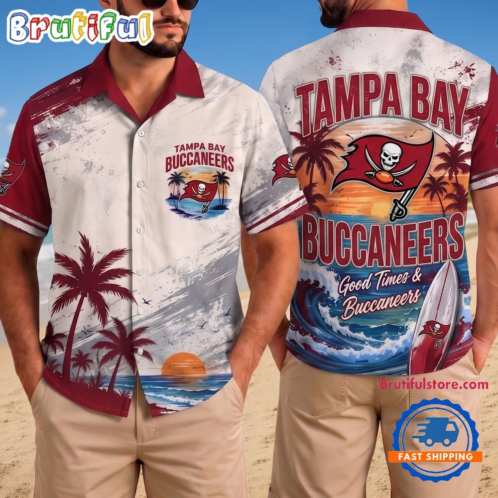 Tampa Bay Buccaneers NFL Beach Vibes Team Summer Hawaiian Shirt