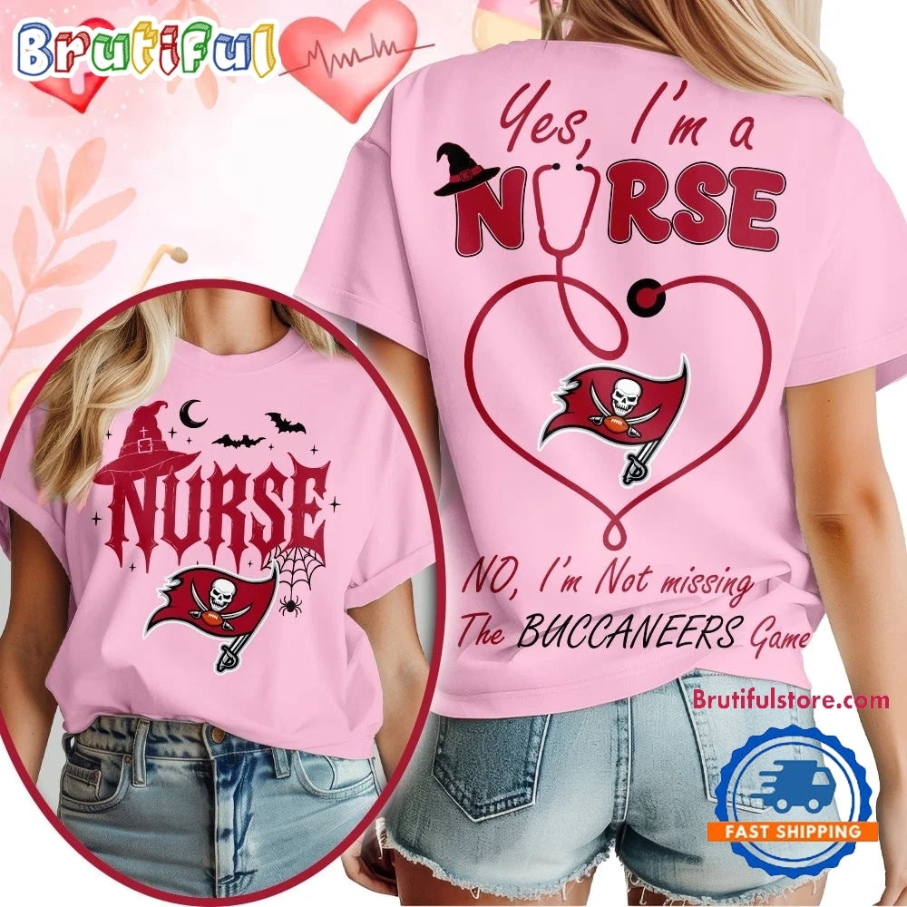 Tampa Bay Buccaneers NFL Night Shift Never Misses Game Day Halloween Nurse Unisex 3D Shirt