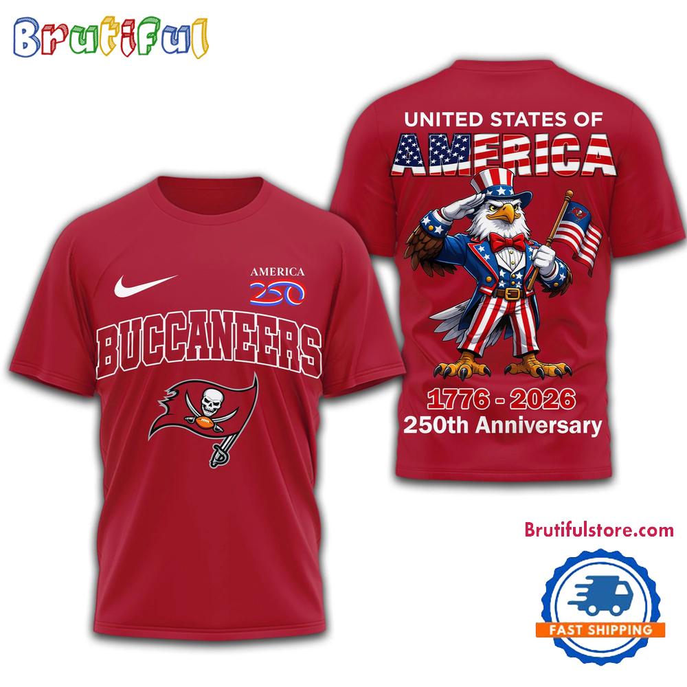 Tampa Bay Buccaneers NFL United States of American 250th Anniversary 3D T Shirt