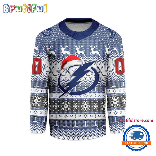 Tampa Bay Lightning 2025 NHL Christmas Personalized Hockey Jersey Design
