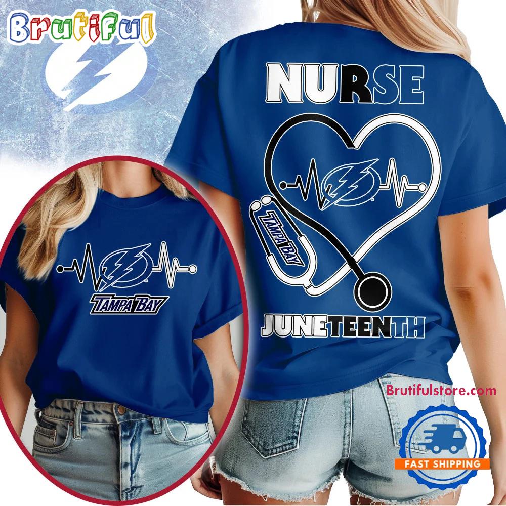 Tampa Bay Lightning NHL Nurse Appreciation Juneteenth Unisex 3D Shirt