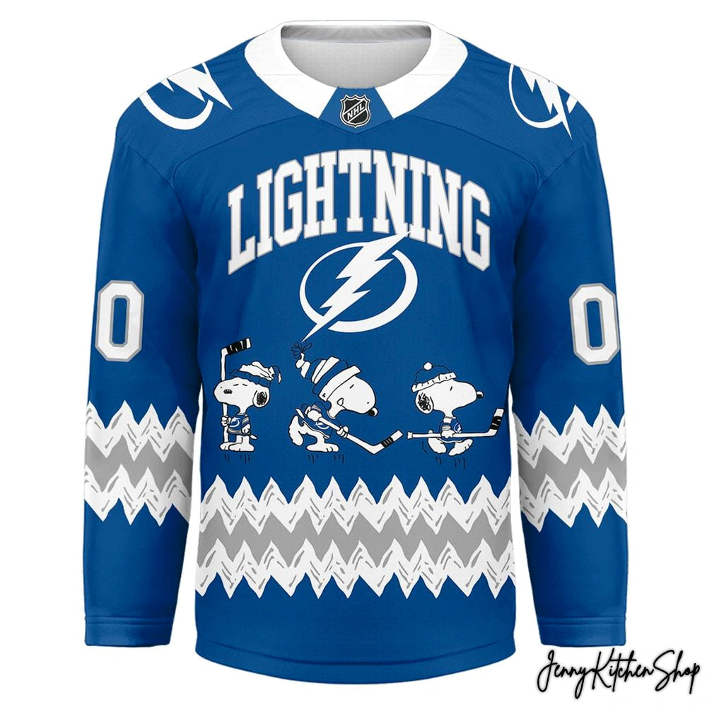 Tampa Bay Lightning x Snoopy Personalized Hockey Jersey