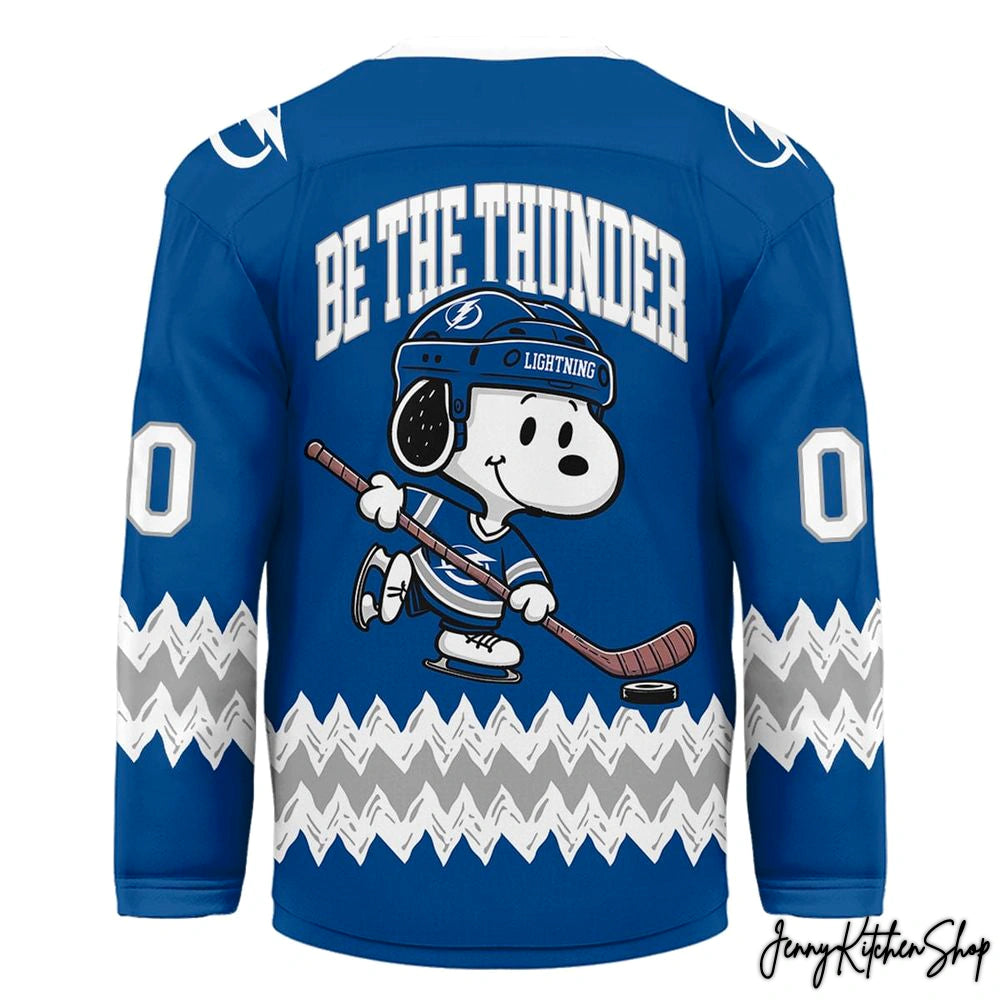 Tampa Bay Lightning x Snoopy Personalized Hockey Jersey