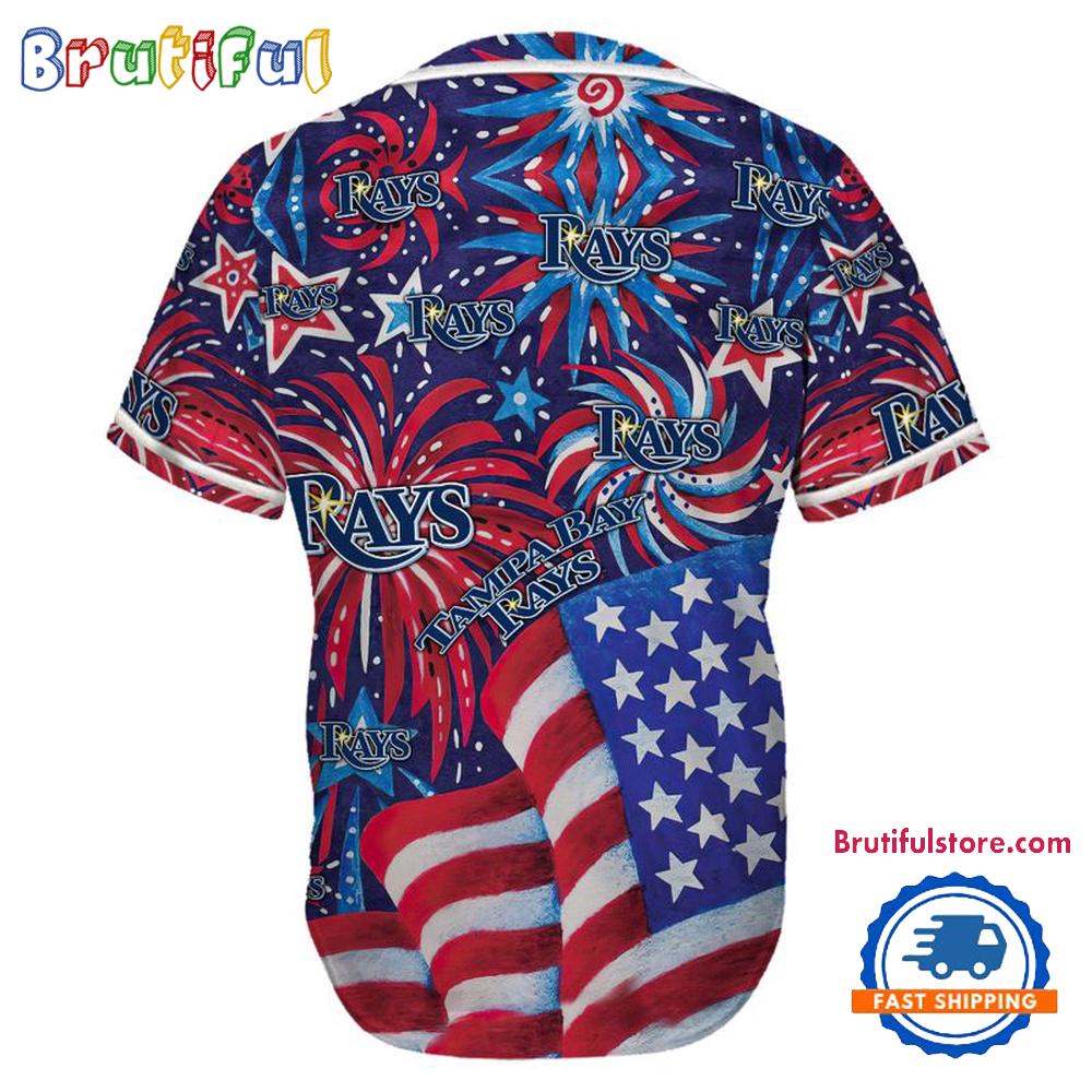 Tampa Bay Rays USA Flag Independence Day Baseball Jersey, Sport Team 4th of July Jersey