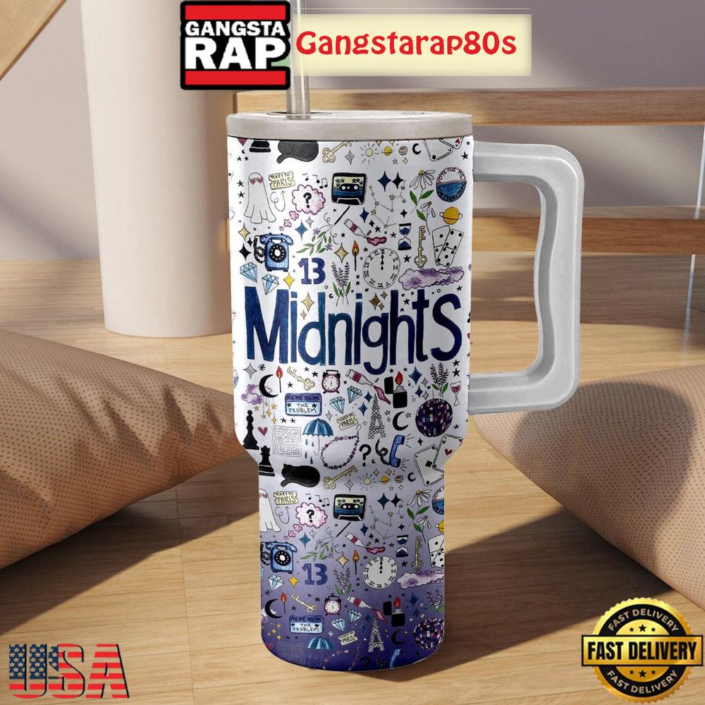 Taylor Swift Midnights Album Tumbler Cup 40oz
