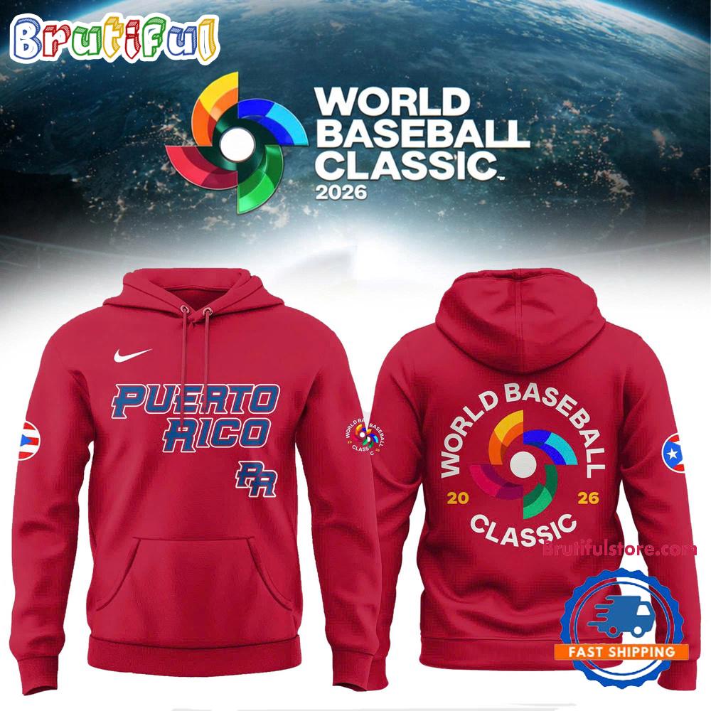 Team Puerto Rico 2026 World Baseball Classic Red Hoodie T-Shirt