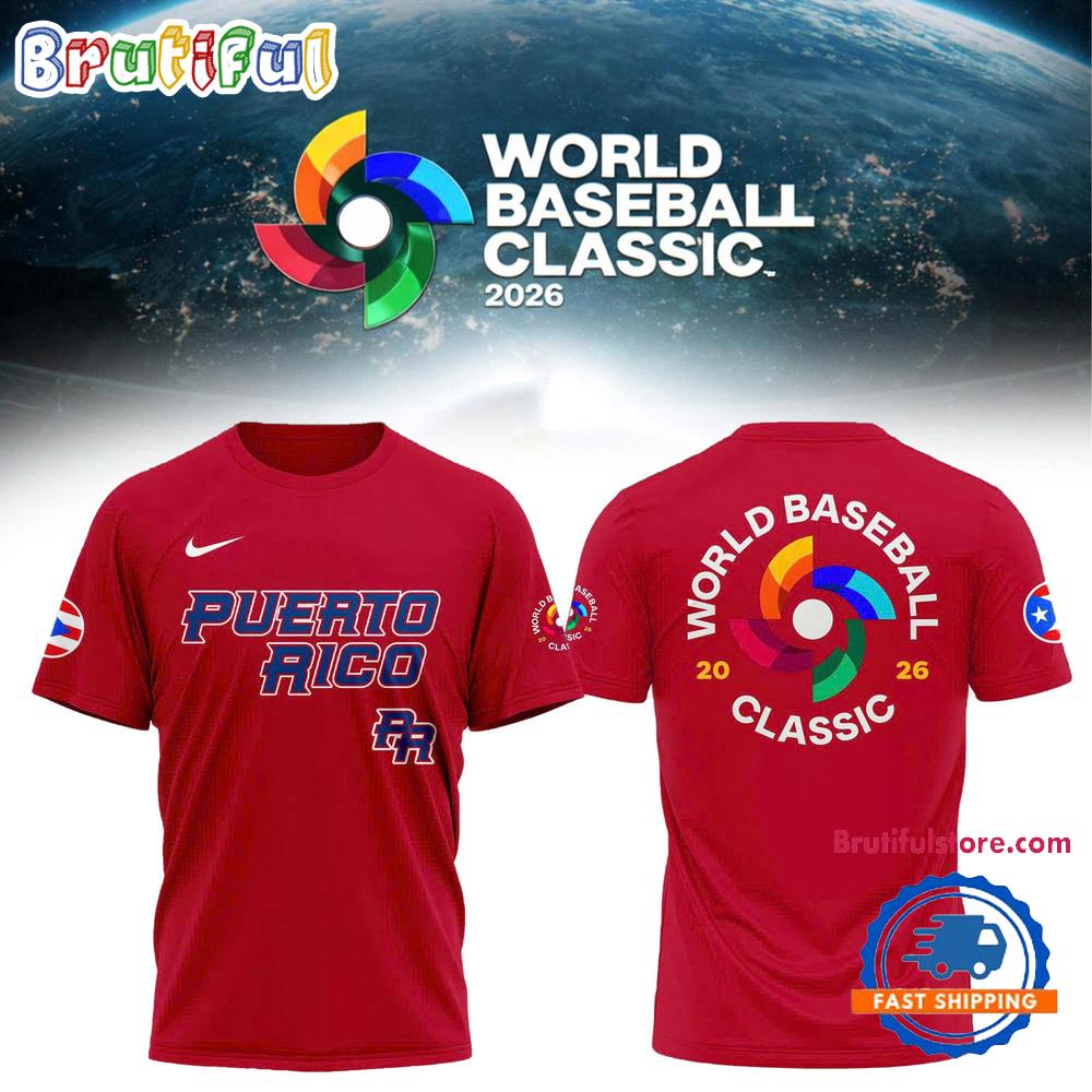Team Puerto Rico 2026 World Baseball Classic Red Hoodie T-Shirt