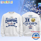 Team USA 2026 Olympic Men’s Ice Hockey Champions Limited Edition White Hoodie T-Shirt