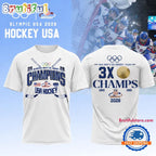 Team USA 2026 Olympic Men’s Ice Hockey Champions Limited Edition White Hoodie T-Shirt