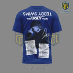 Teddy Swims Official The Ugly Tour Merch Blue T-Shirt