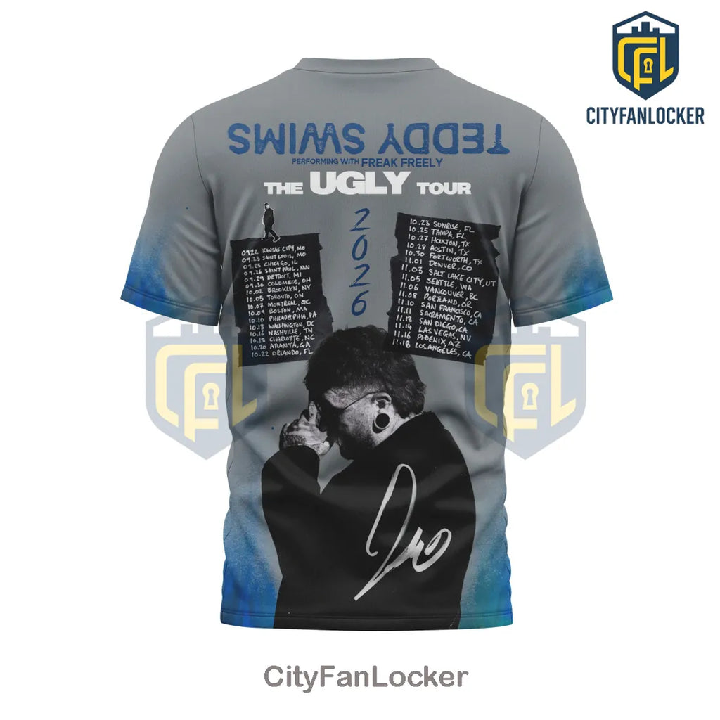 Teddy Swims The Ugly Tour 2026 Merch Graphic Concert T-Shirt