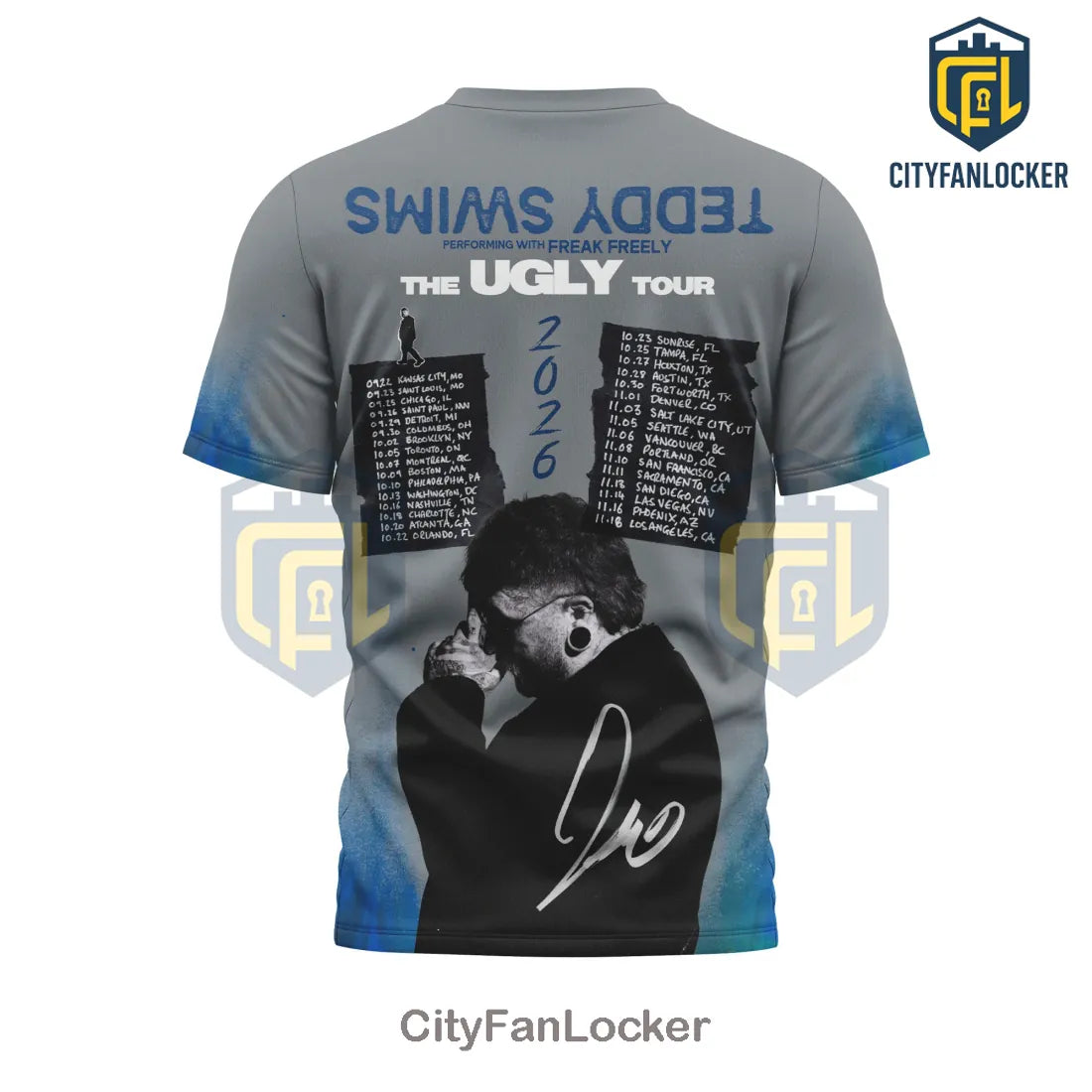 Teddy Swims The Ugly Tour 2026 Merch Graphic Concert T-Shirt