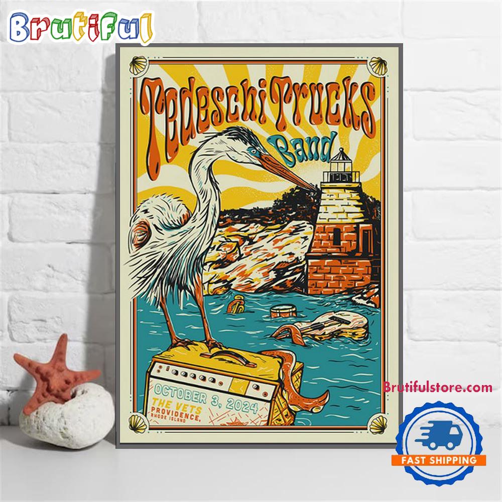 Tedeschi Trucks Band At The VETS, Providence, RI On Oct 3 2024 Concert Poster Canvas Art