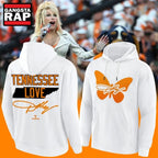 Tennessee Football Dolly Parton Signed White Hoodie T-Shirt