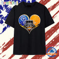 Tennessee Titans and Tennessee Volunteers Football Heart T Shirt