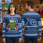 Tennessee Titans Grinch Santa Hat Logo Ugly Christmas Sweater