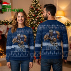 Tennessee Titans Rushing Football Player Snowflake Ugly Christmas Sweater
