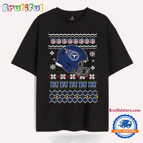 Tennessee Titans Football Logo Team Helmet Merry Chritmas 2024 T Shirt