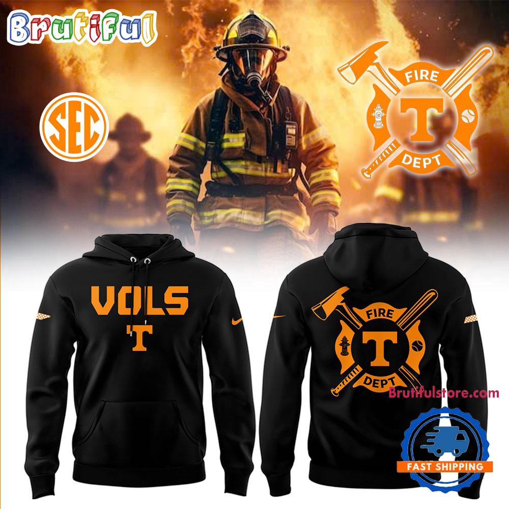 Tennessee Volunteers Baseball x Firefighter Appreciation Night Black Hoodie T-Shirt