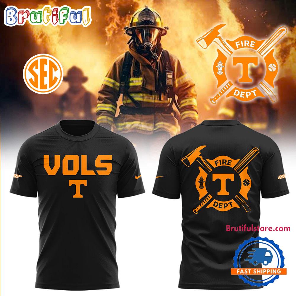 Tennessee Volunteers Baseball x Firefighter Appreciation Night Black Hoodie T-Shirt