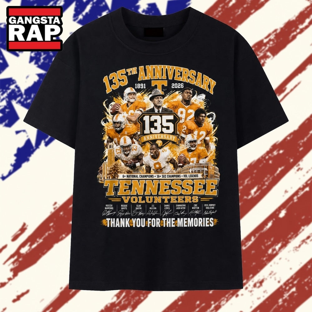 Tennessee Volunteers Football 135th Anniversary 1891 2026 T Shirt