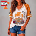 Tennessee Volunteers NCAA Floral Stadium Bow V Neck 3D T Shirt