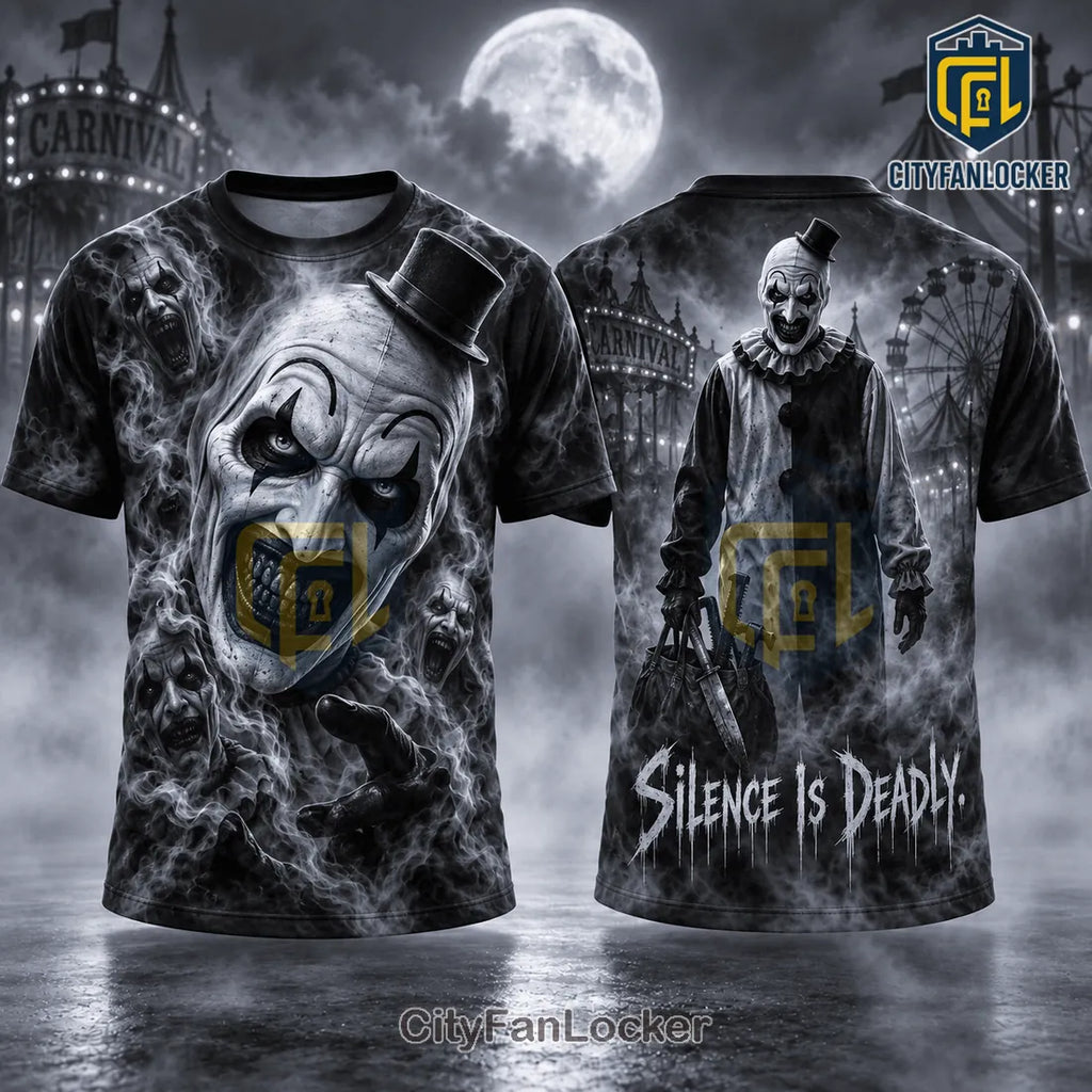 Terrifier Art The Clown Monochrome Horror Shirt