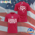 Texas A&M Aggies 20 Years Standing For America Red T Shirt