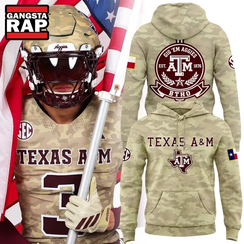 Texas A&M Aggies 2026 Honor & Support Camo Limited Edition Hoodie T-Shirt