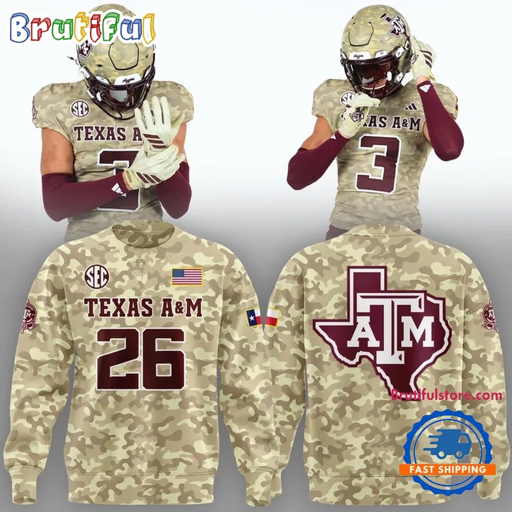 Texas A&M Aggies 2026 Honor & Support Camo Limited Edition Hoodie T-Shirt