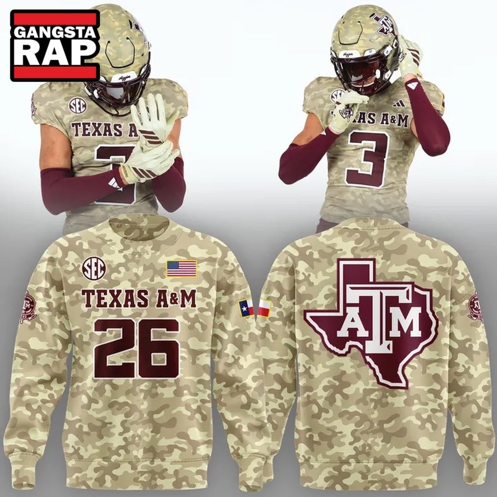 Texas A&M Aggies 2026 Honor & Support Camo Limited Edition Hoodie T-Shirt