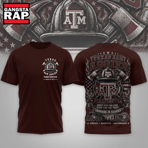 Texas A&M Aggies 2026 NCAA Firefighter Built for the Fire 3D Shirt Hoodie T-Shirt