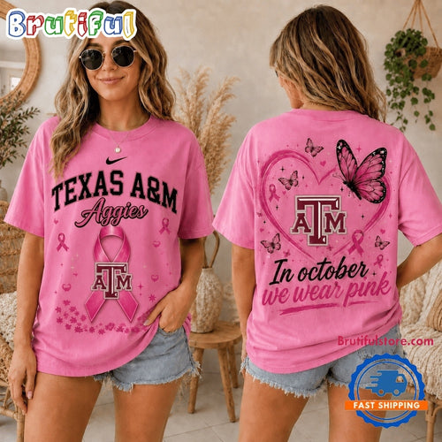 Texas A&M Aggies 2026 NCAA Pink October Breast Cancer Awareness Fan Pride Unisex T Shirt