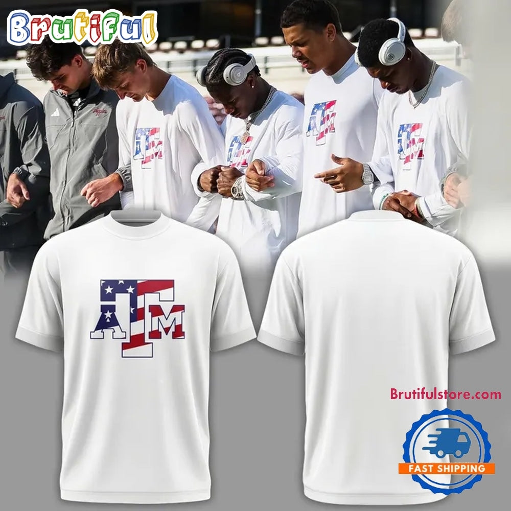 Texas A&M Aggies Football 2026 Salute to Service White T Shirt