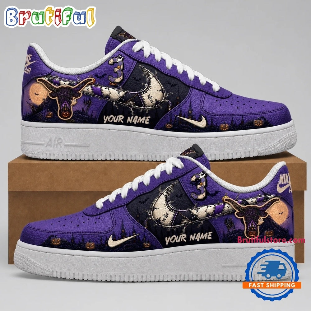 Texas Longhorns 2026 NCAA Haunted Moon Halloween Custom Air Force 1 Shoes Sneakers